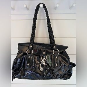 Francesco Biasia black patent leather purse